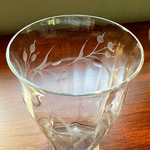 Set of 6 Vintage Princess House Crystal Irish Coffee Mugs Etched Handblown EUC - Picture 3 of 11